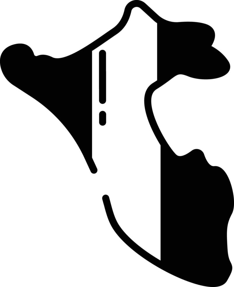 Peru Map glyph and line vector illustration