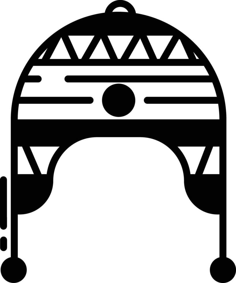 Chullo glyph and line vector illustration