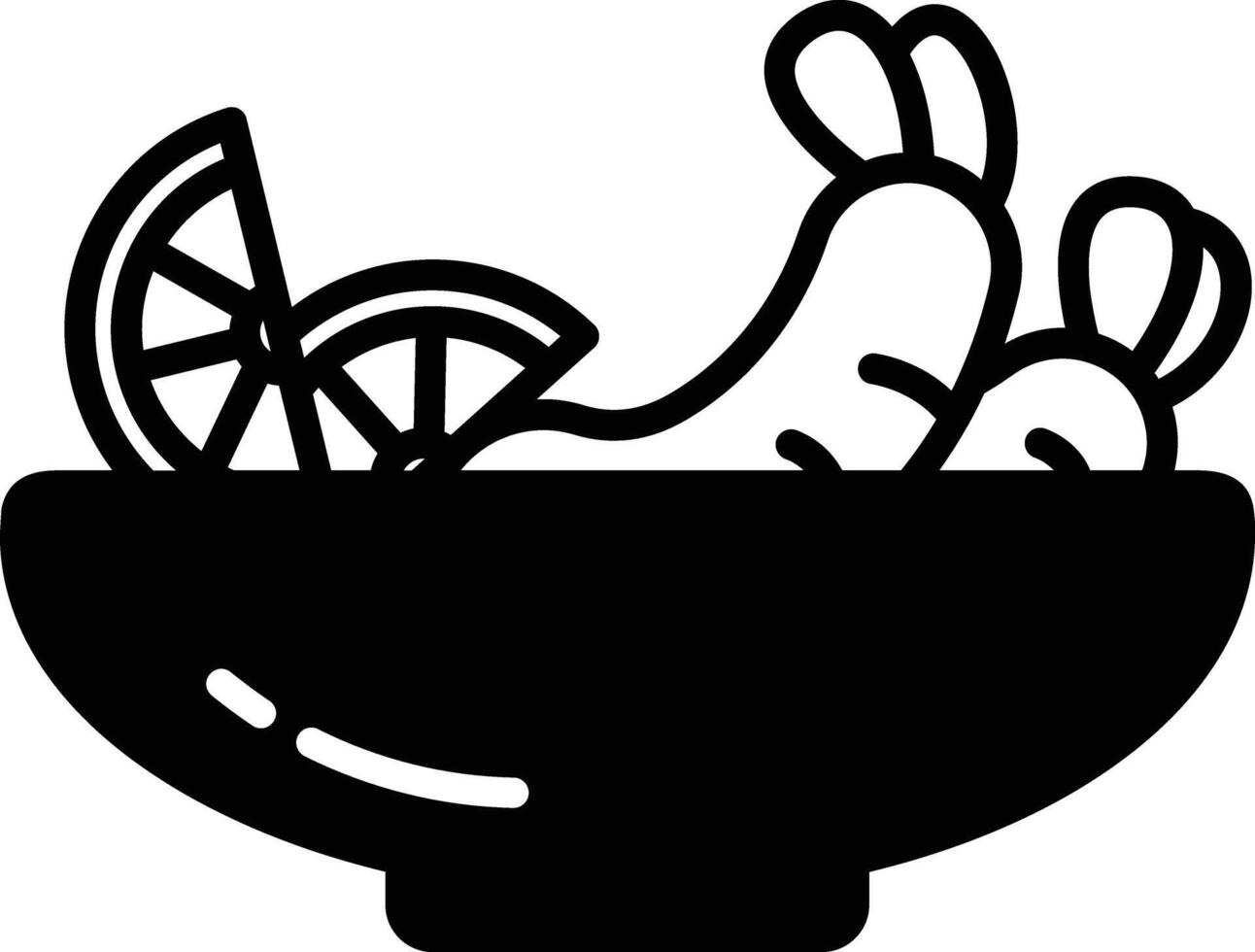 Ceviche glyph and line vector illustration