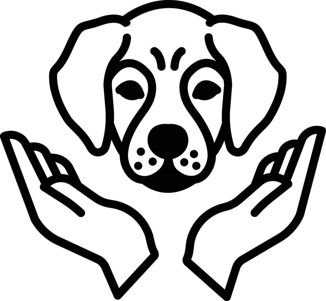 Dog Care glyph and line vector illustration