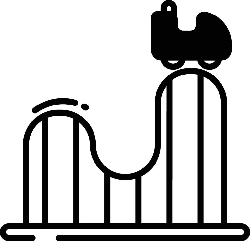 the moment of force glyph and line vector illustration