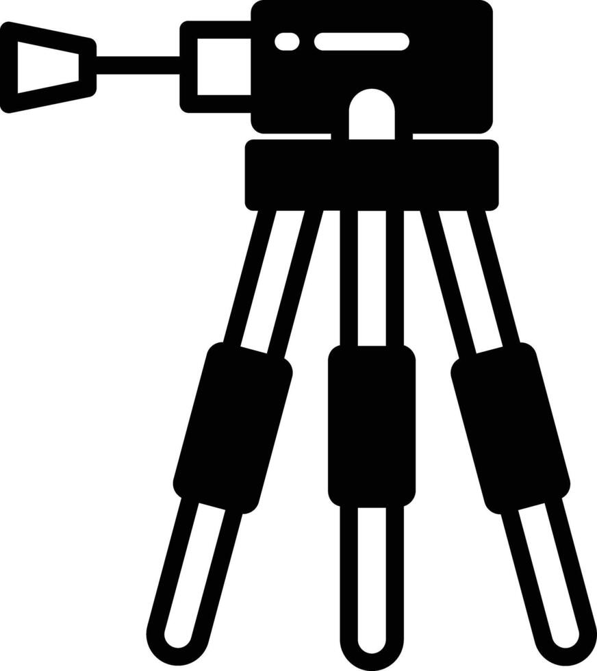 Tripod glyph and line vector illustration