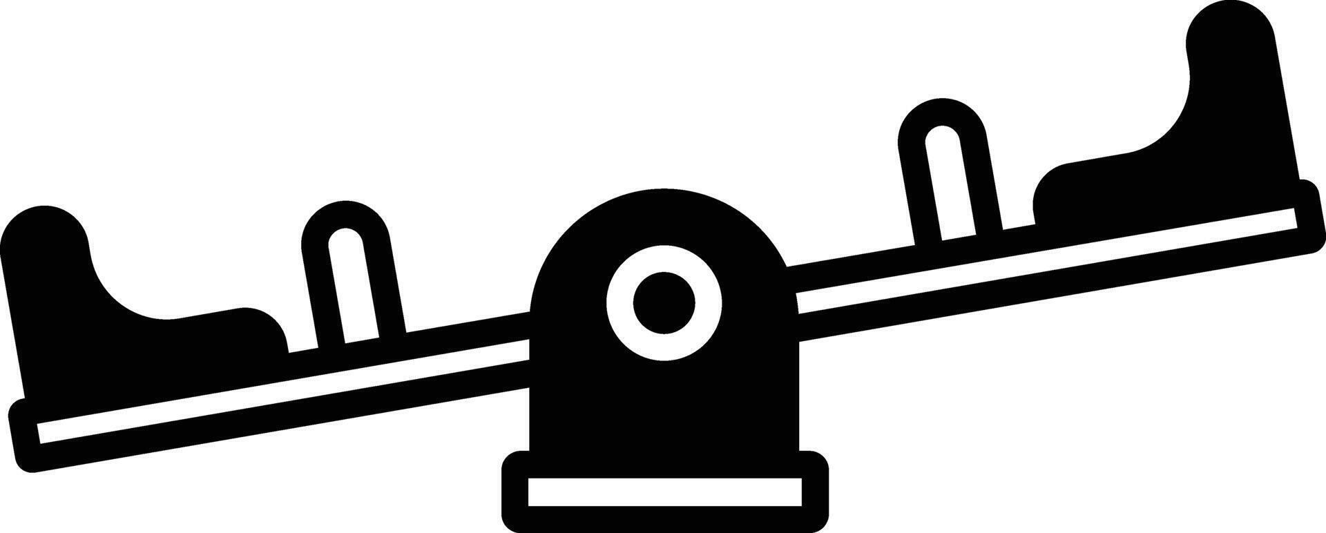 See saw glyph and line vector illustration