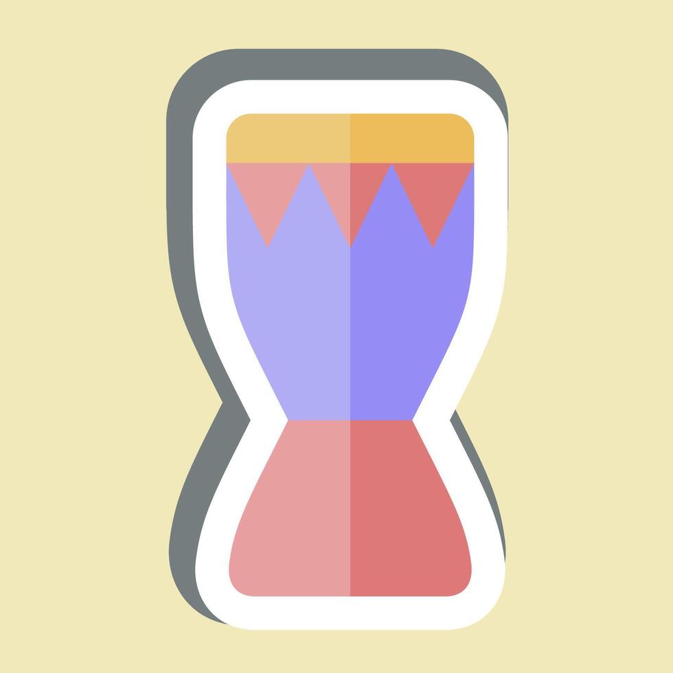 Sticker African Drum. related to South Africa symbol. simple design illustration vector