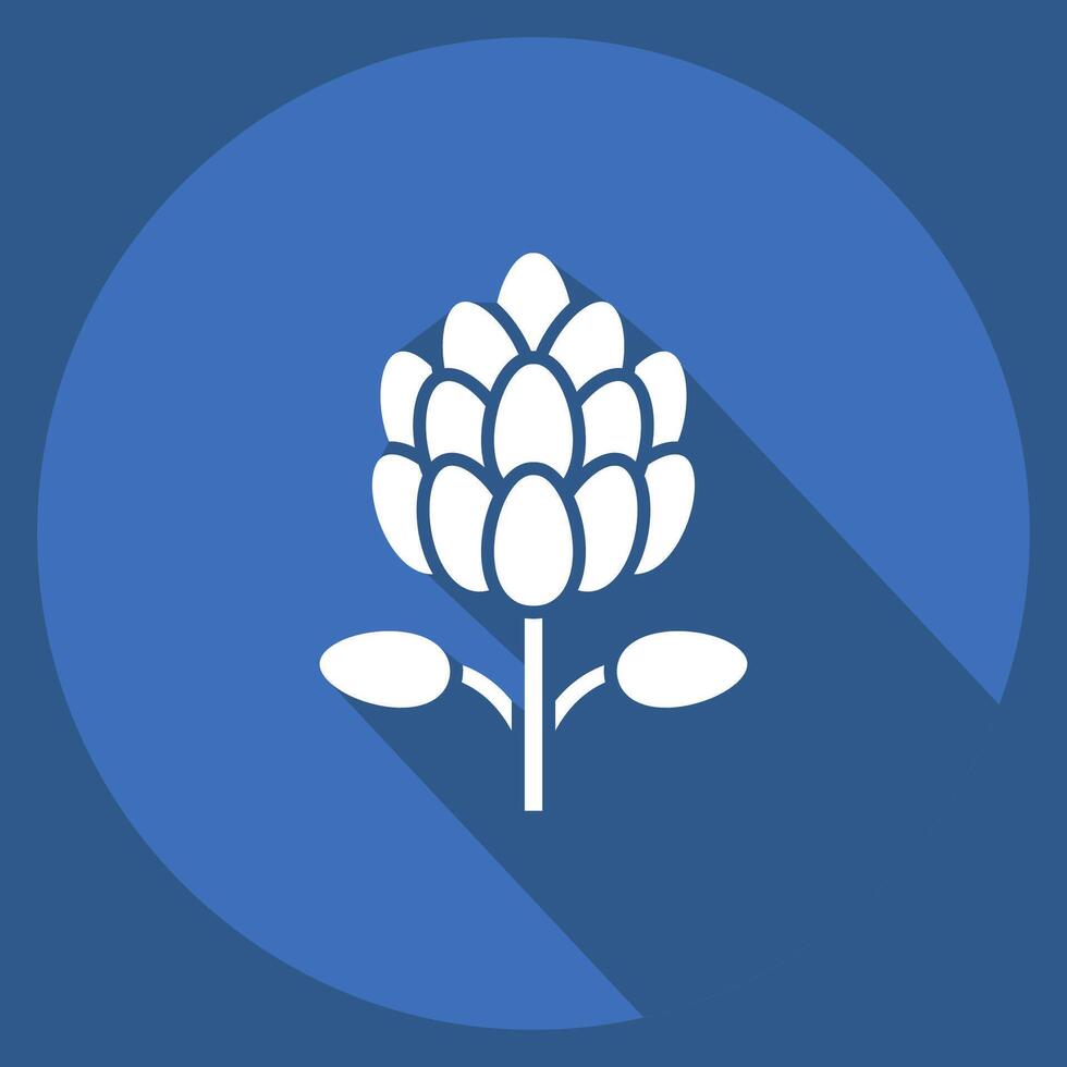 Icon King Protea. related to South Africa symbol. long shadow style. simple design illustration vector