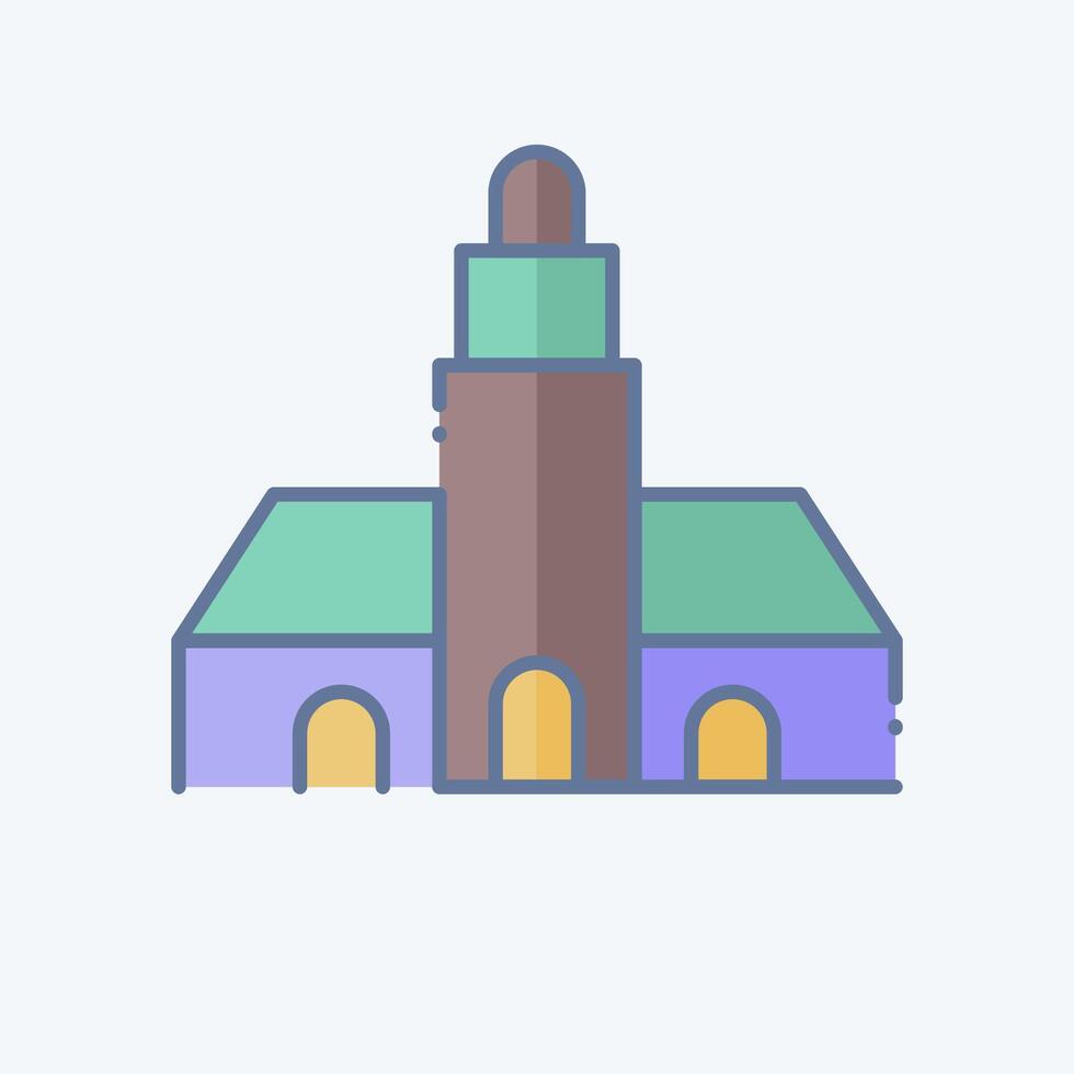 Icon Green Poibt Light House. related to South Africa symbol. doodle style. simple design illustration vector