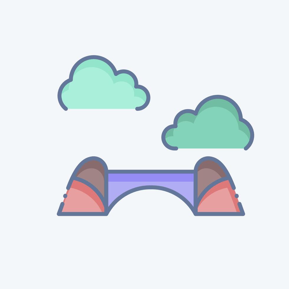 Icon Blocktrans Bridge. related to South Africa symbol. doodle style. simple design illustration vector