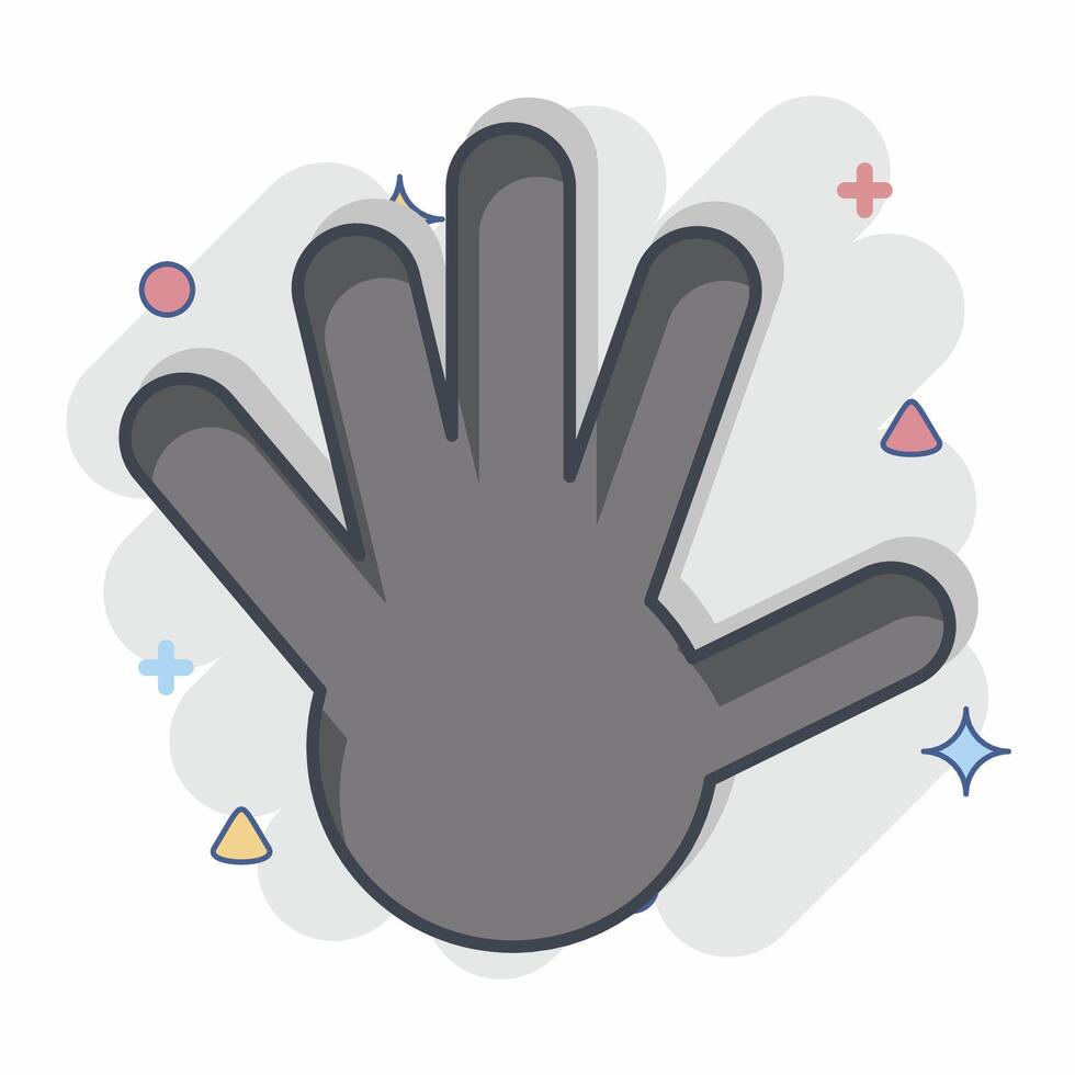 Icon Hand. related to South Africa symbol. comic style. simple design illustration vector