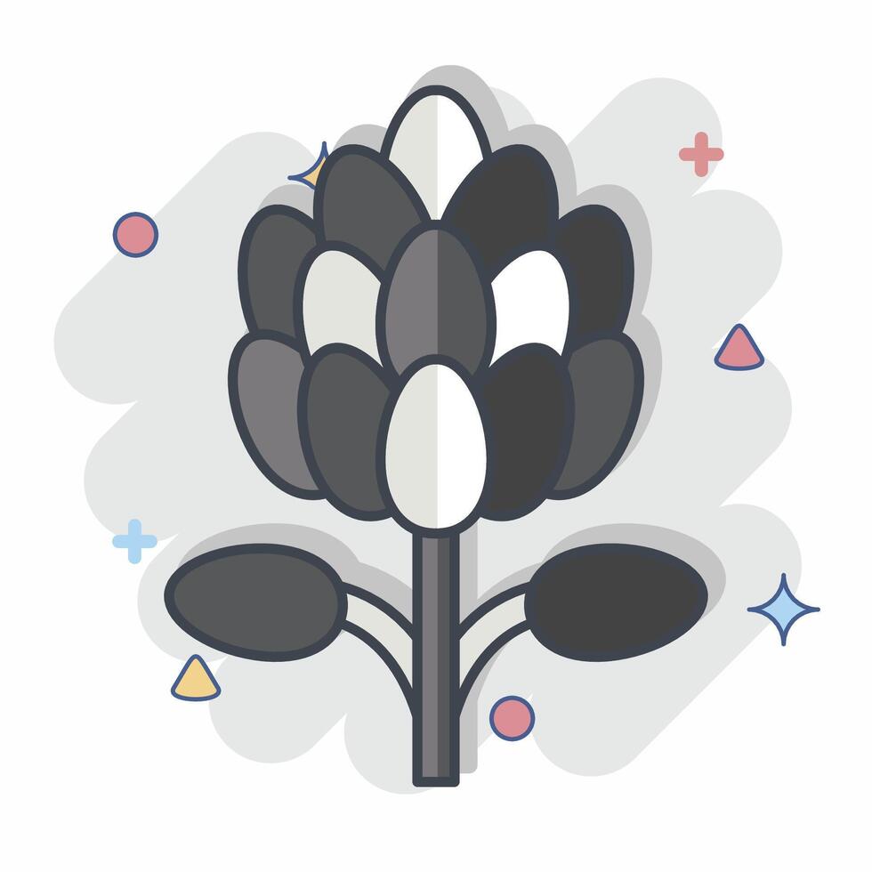 icono Rey protea. relacionado a sur África símbolo. cómic estilo. sencillo diseño ilustración vector