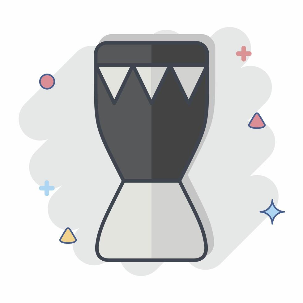 Icon African Drum. related to South Africa symbol. comic style. simple design illustration vector