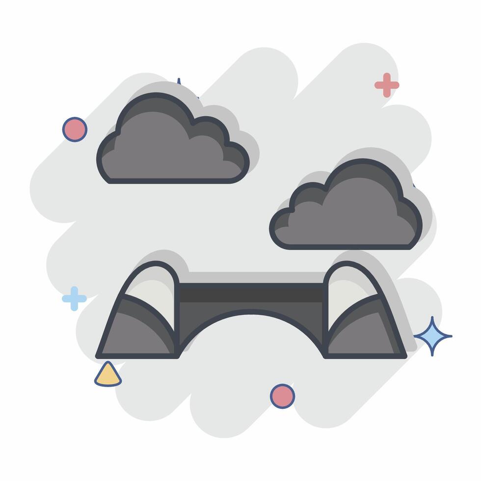 Icon Blocktrans Bridge. related to South Africa symbol. comic style. simple design illustration vector