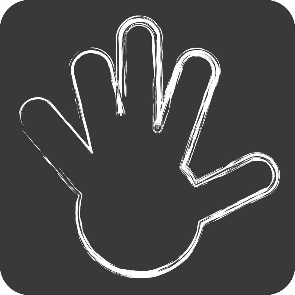 Icon Hand. related to South Africa symbol. chalk Style. simple design illustration vector