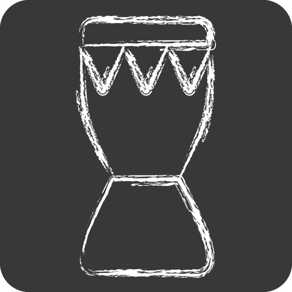 Icon African Drum. related to South Africa symbol. chalk Style. simple design illustration vector
