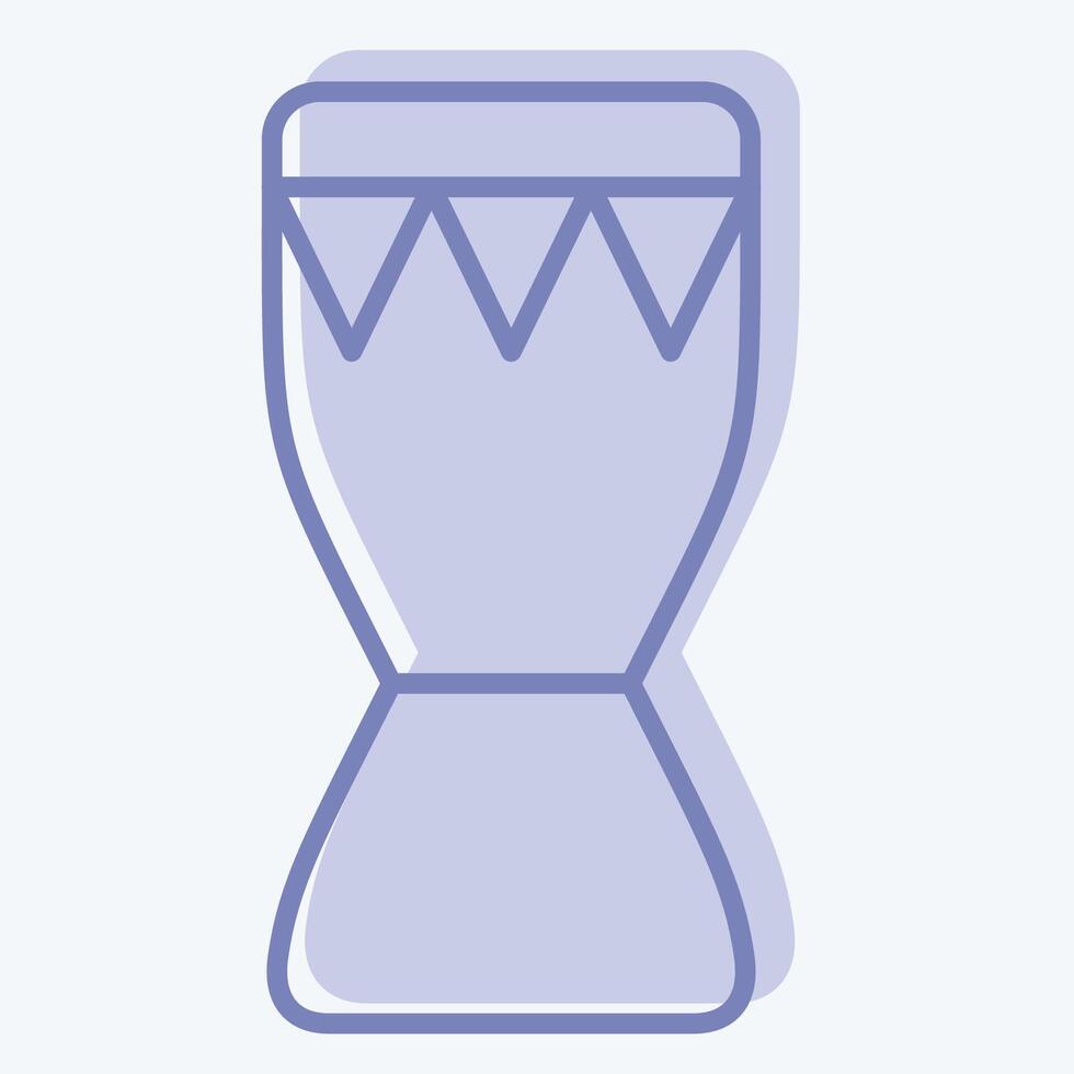 Icon African Drum. related to South Africa symbol. two tone style. simple design illustration vector
