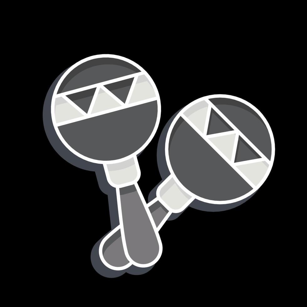Icon Mracas. related to South Africa symbol. glossy style. simple design illustration vector
