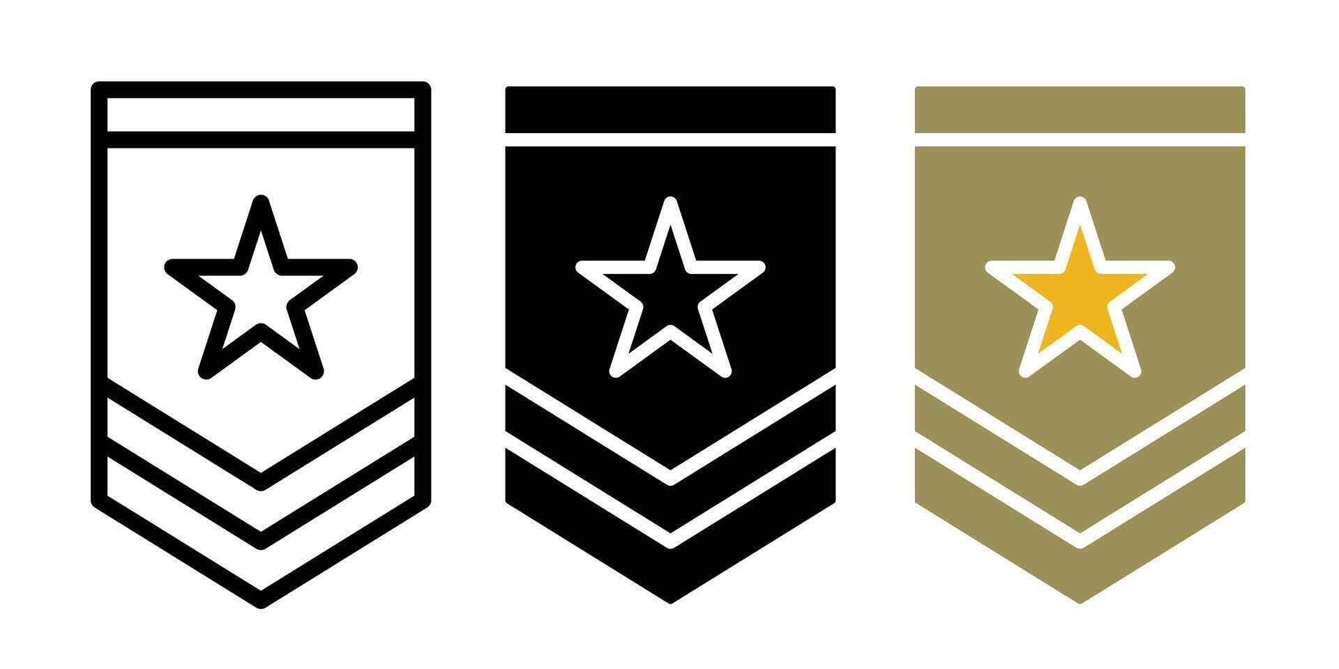 militar rango Insignia icono vector