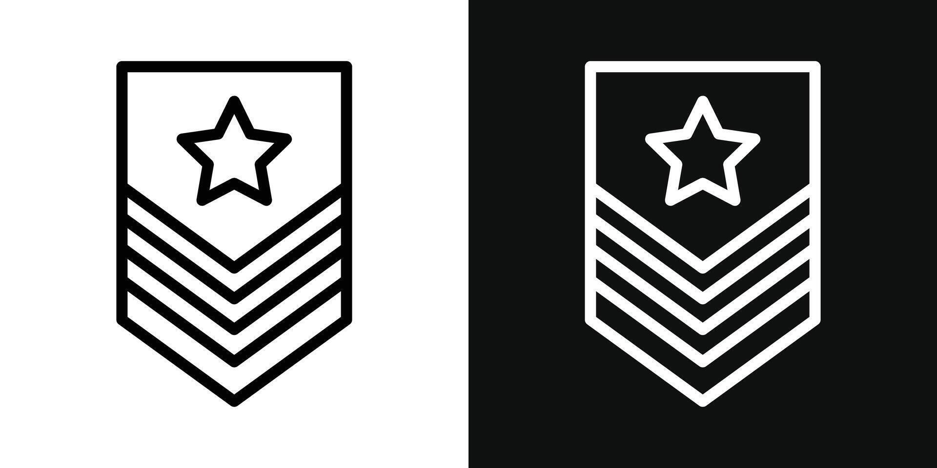 Military rank badge icon vector