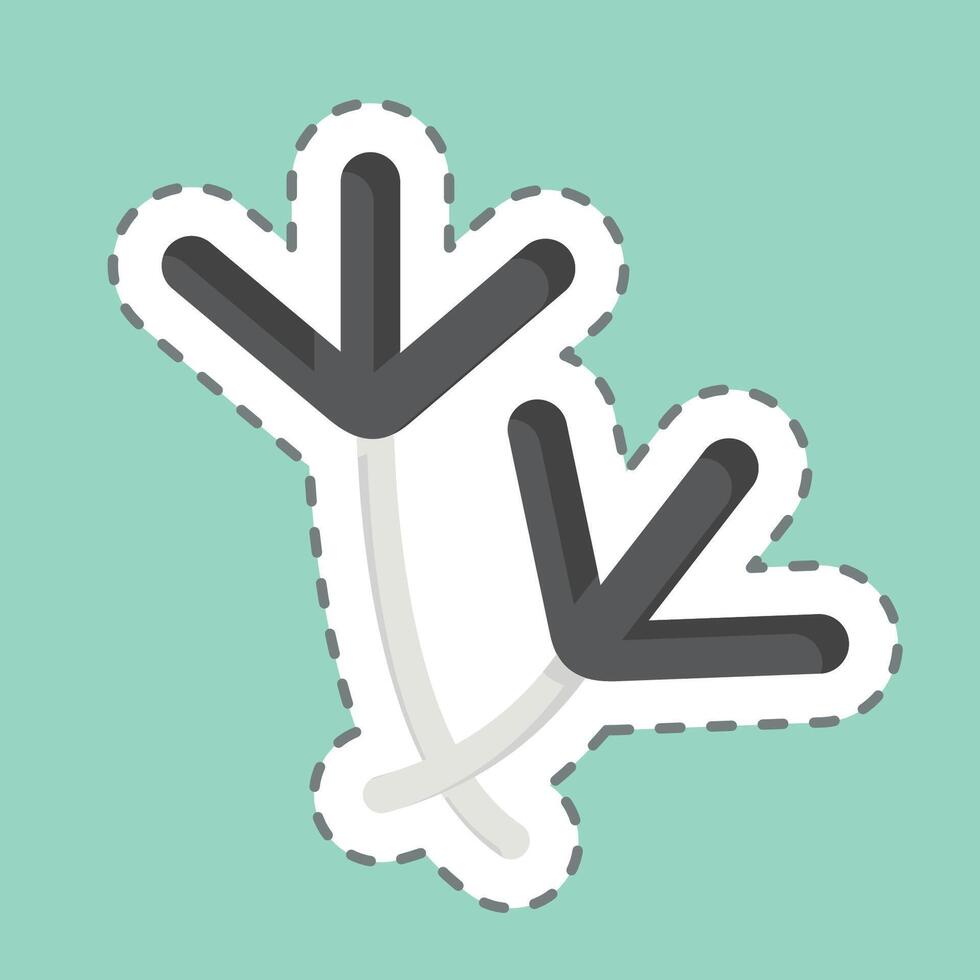 Sticker line cut Real Yellow Wood. related to South Africa symbol. simple design illustration vector