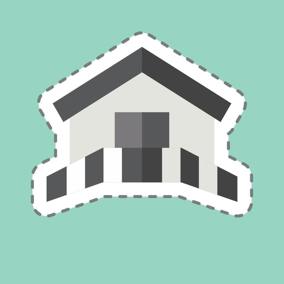 Sticker line cut House. related to South Africa symbol. simple design illustration vector