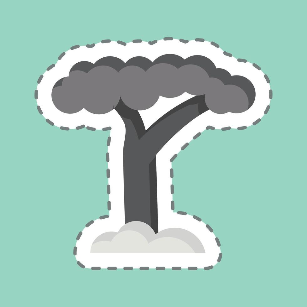 Sticker line cut Baobab. related to South Africa symbol. simple design illustration vector
