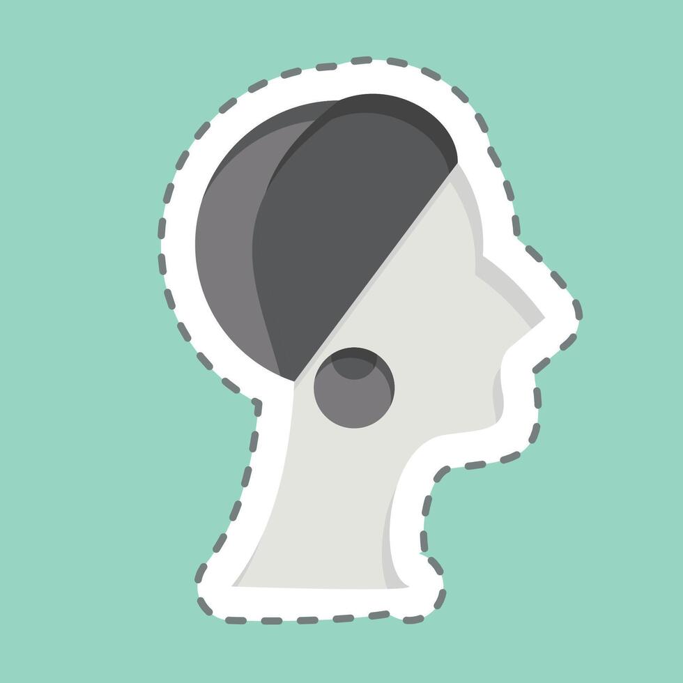 Sticker line cut African Woman. related to South Africa symbol. simple design illustration vector