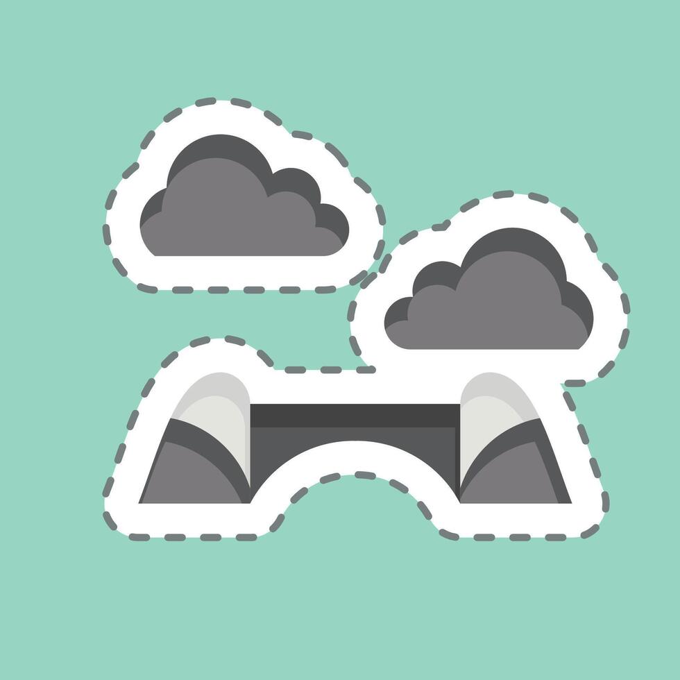 Sticker line cut Blocktrans Bridge. related to South Africa symbol. simple design illustration vector