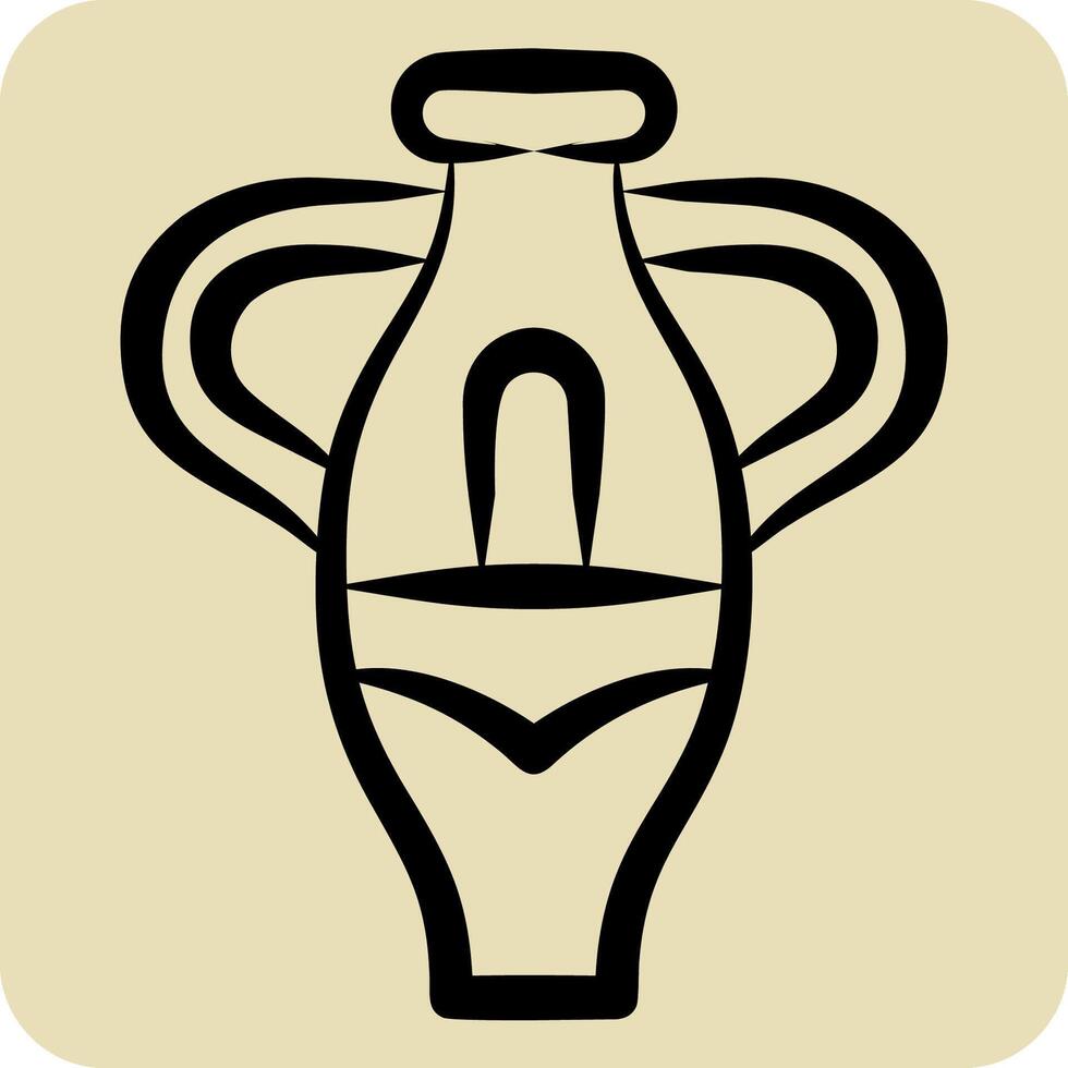 Icon Vase. related to South Africa symbol. hand drawn style. simple design illustration vector