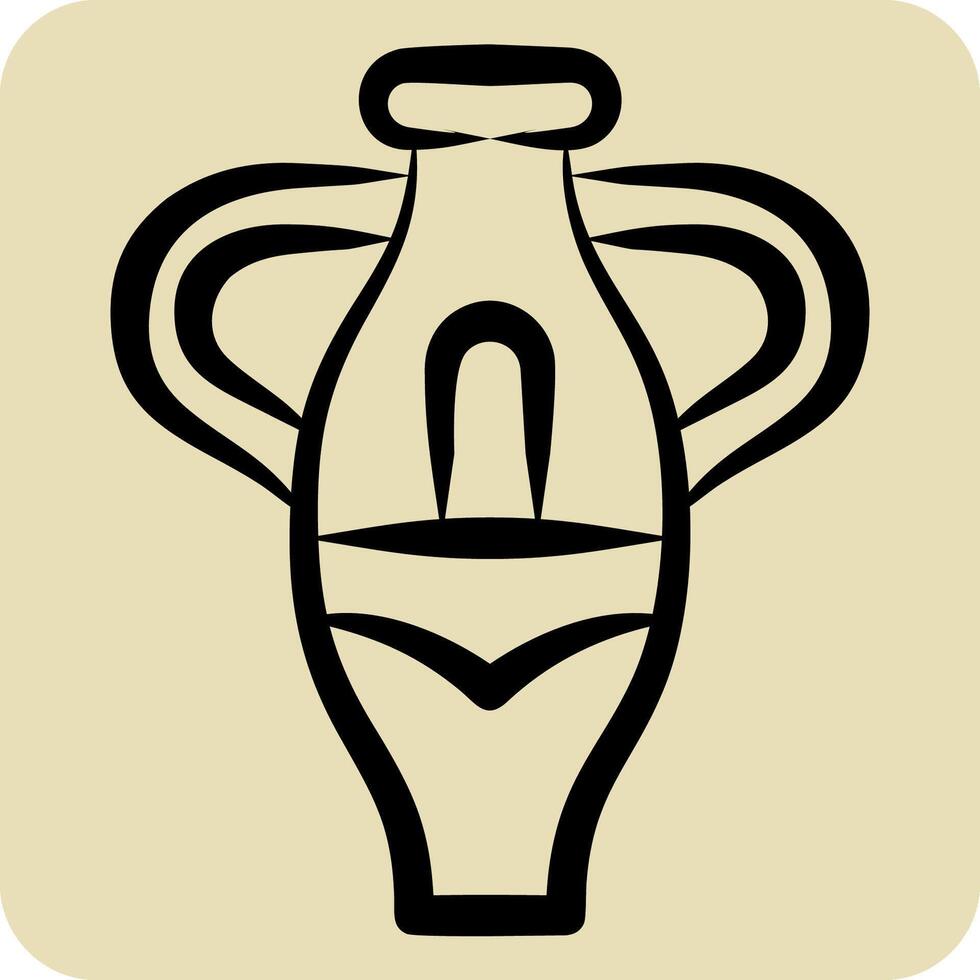 Icon Vase. related to South Africa symbol. hand drawn style. simple design illustration vector