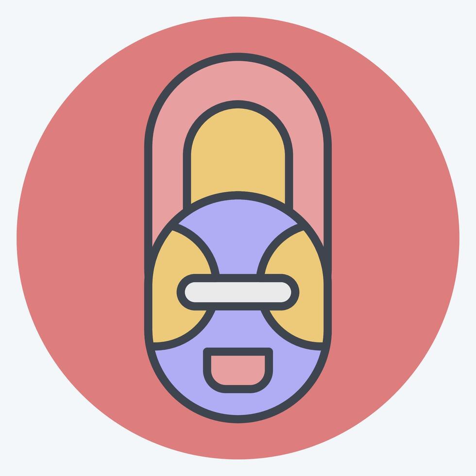 Icon African Mask. related to South Africa symbol. color mate style. simple design illustration vector