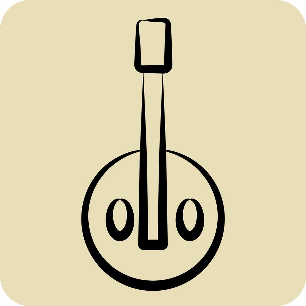Icon Kora. related to South Africa symbol. hand drawn style. simple design illustration vector