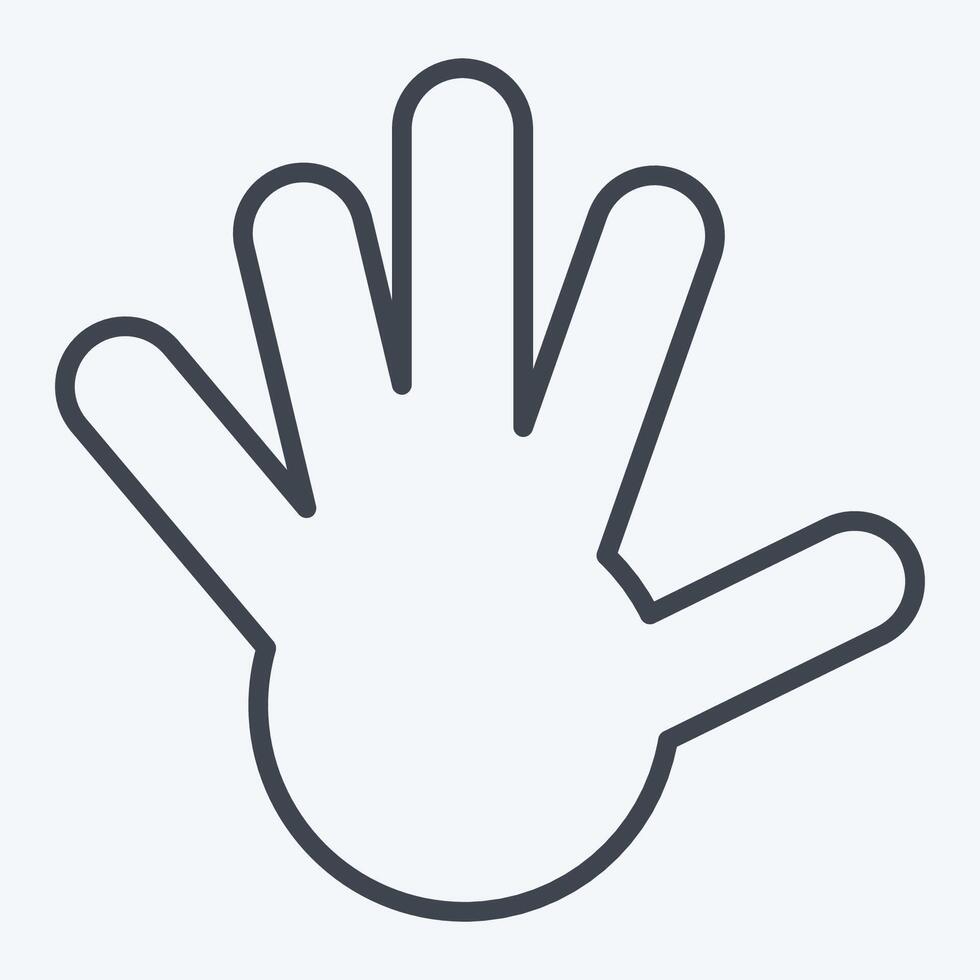 Icon Hand. related to South Africa symbol. line style. simple design illustration vector