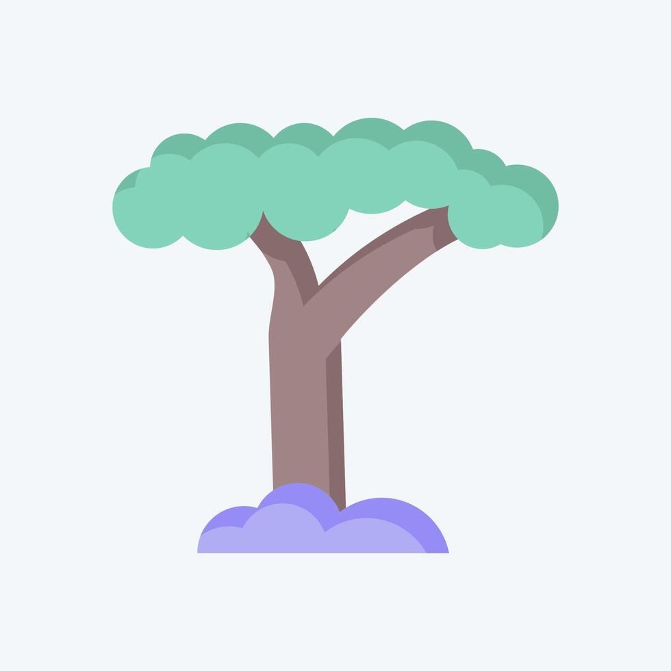 Icon Baobab. related to South Africa symbol. flat style. simple design illustration vector