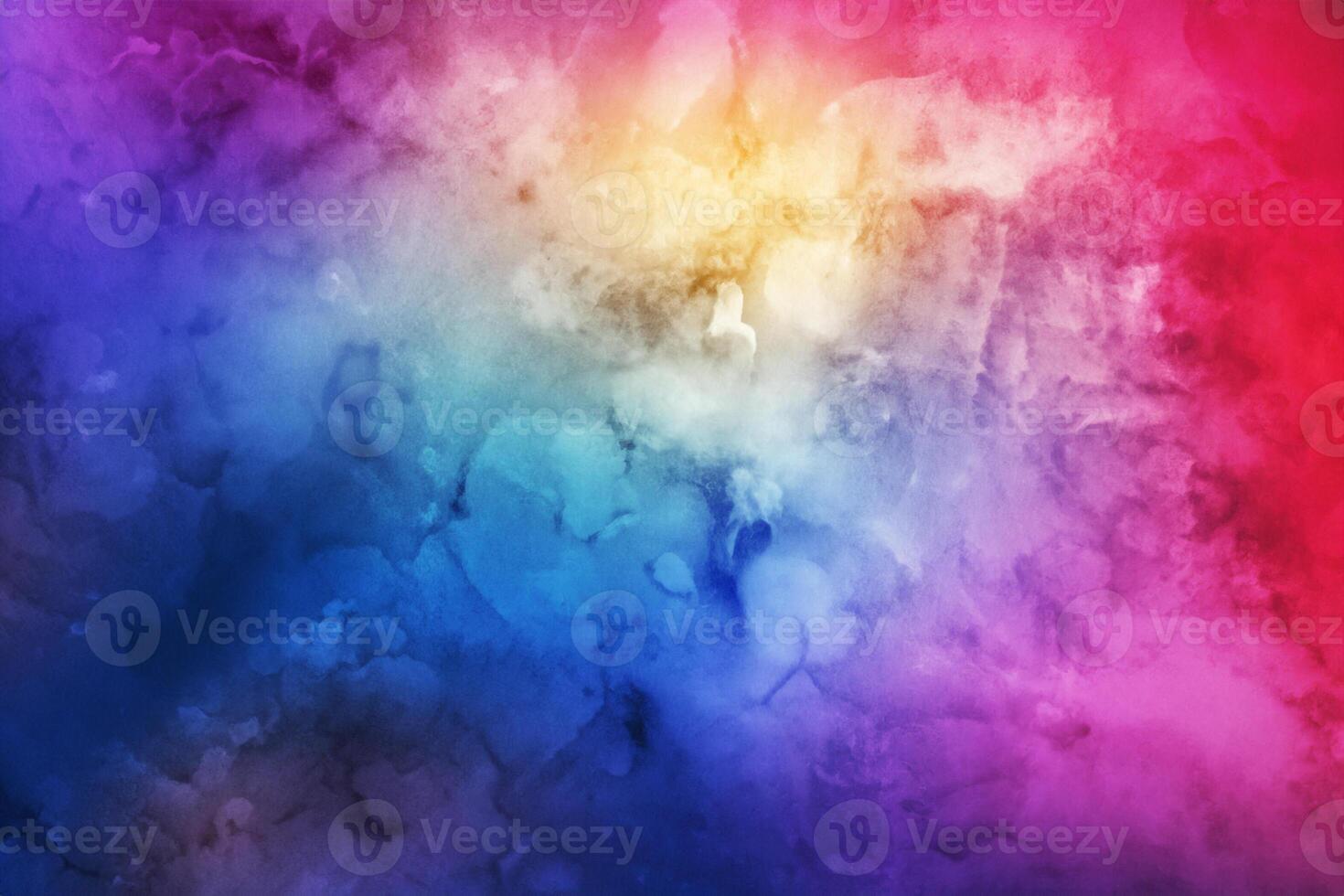 Abstract Handcrafted Watercolor and Ink Textures, Vibrant Colors on White Paper with Ombre Effects and Paint Seepage. photo
