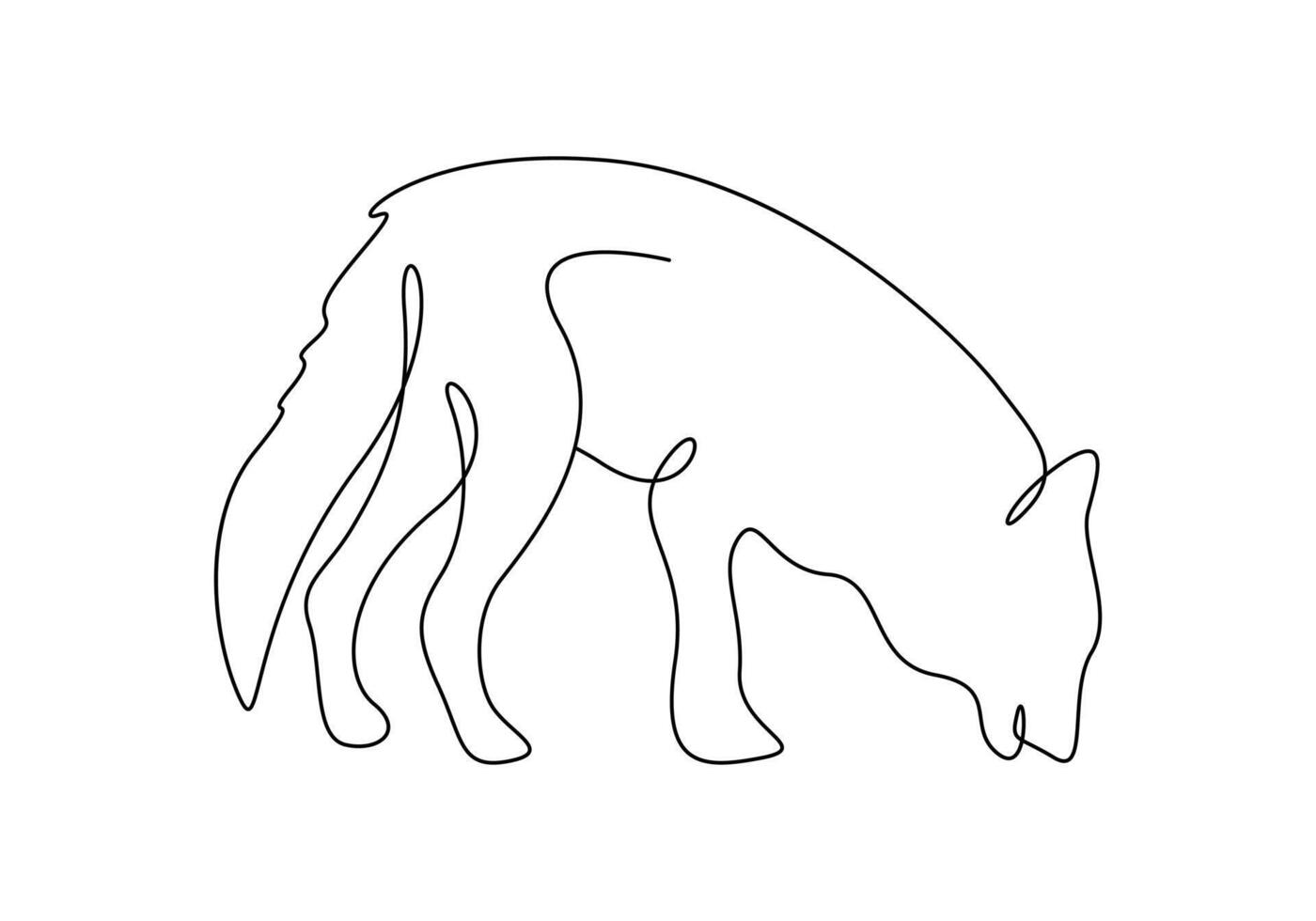 lobo en uno continuo línea dibujo vector ilustración