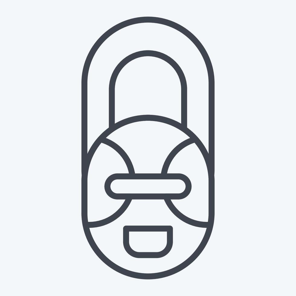 Icon African Mask. related to South Africa symbol. line style. simple design illustration vector