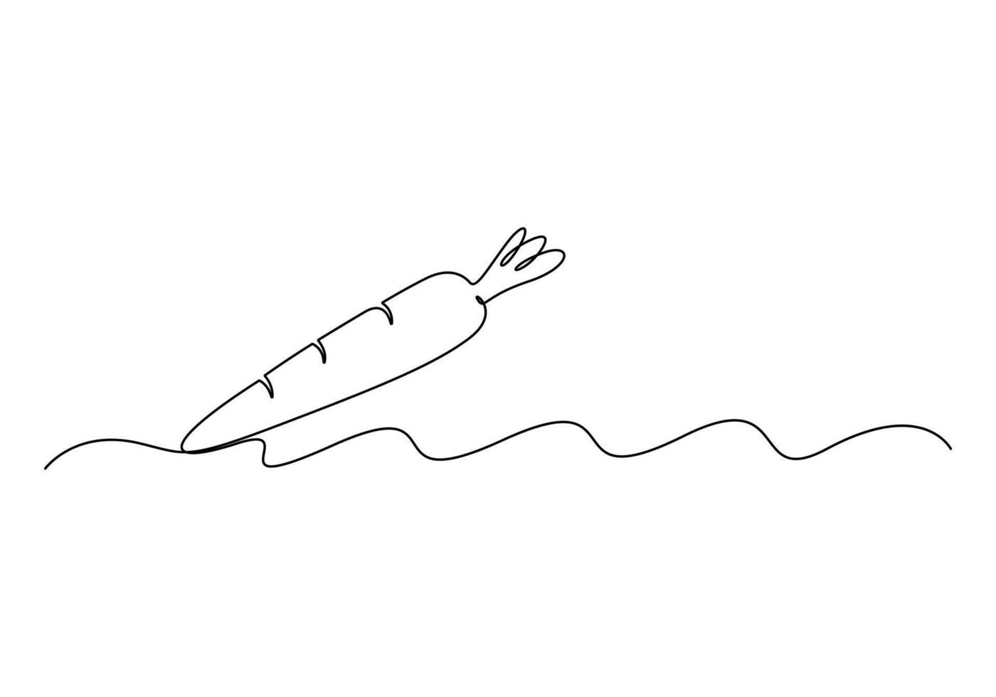 Carrot in one continuous line drawing of carrot vector illustration