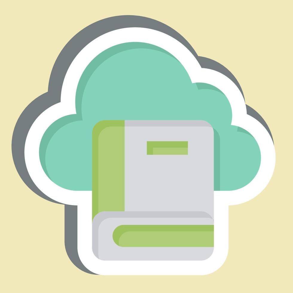 Sticker Cloud Book 2. related to Learning symbol. simple design illustration vector