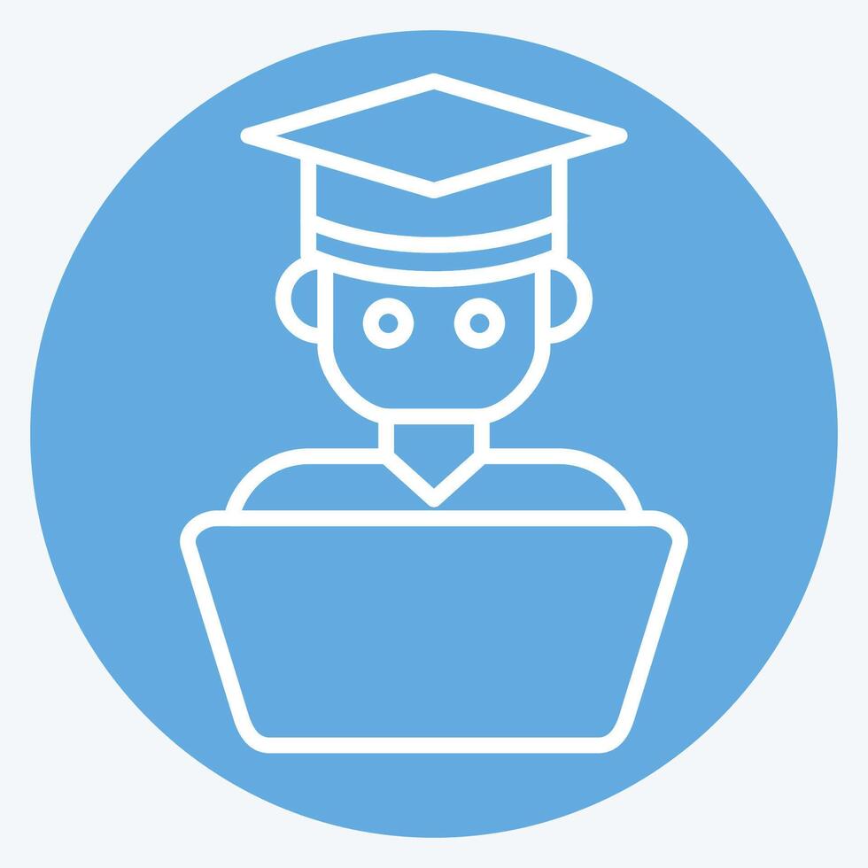 Icon Student Work. related to Learning symbol. blue eyes style. simple design illustration vector