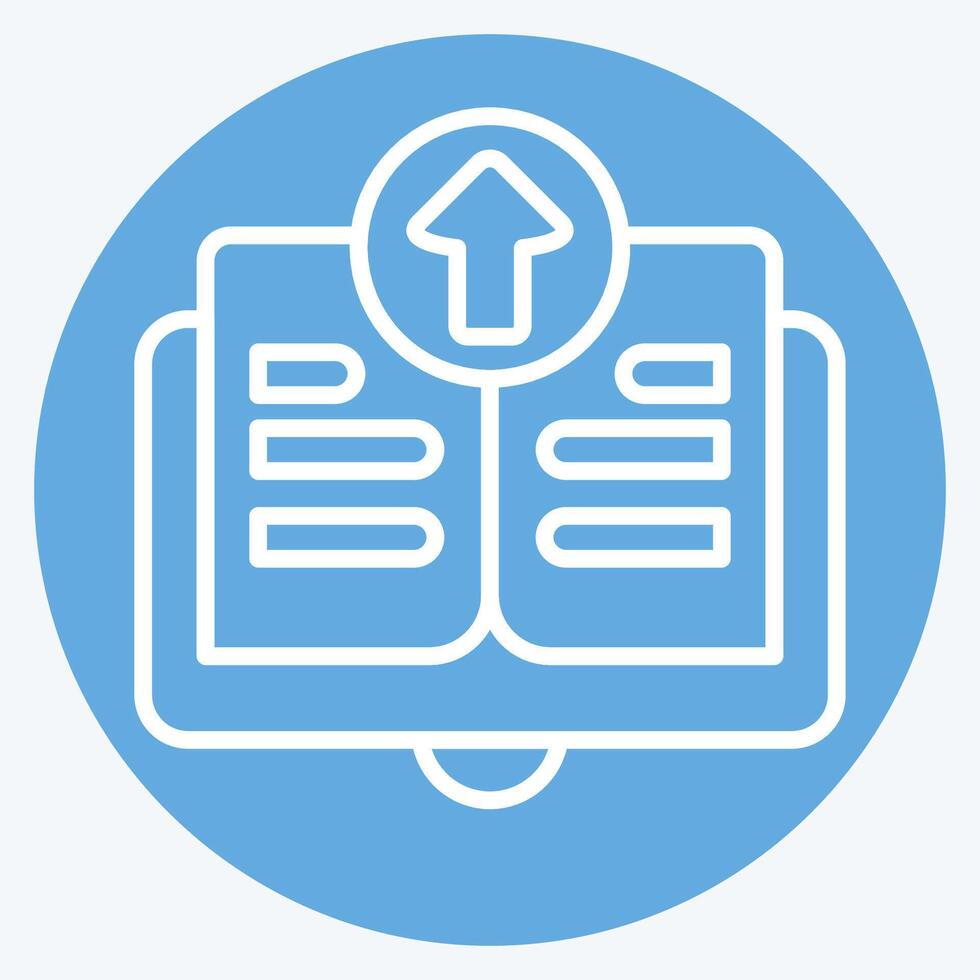 Icon Upload Book. related to Learning symbol. blue eyes style. simple design illustration vector