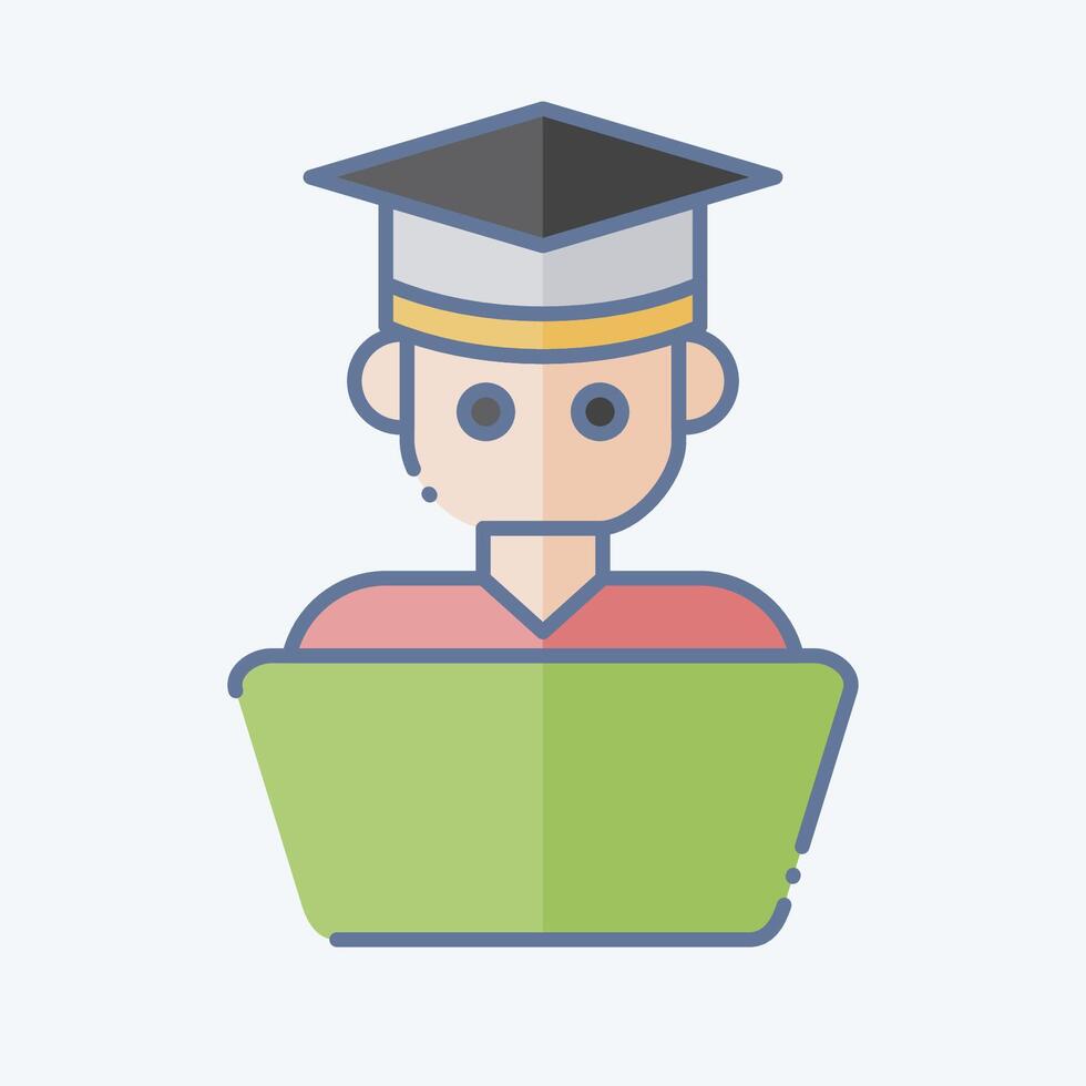 Icon Student Work. related to Learning symbol. doodle style. simple design illustration vector