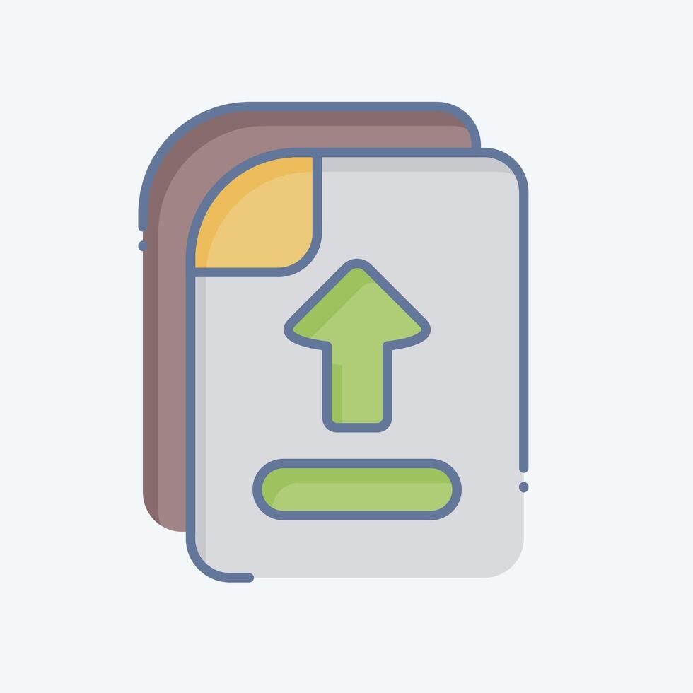 Icon File Upload. related to Learning symbol. doodle style. simple design illustration vector