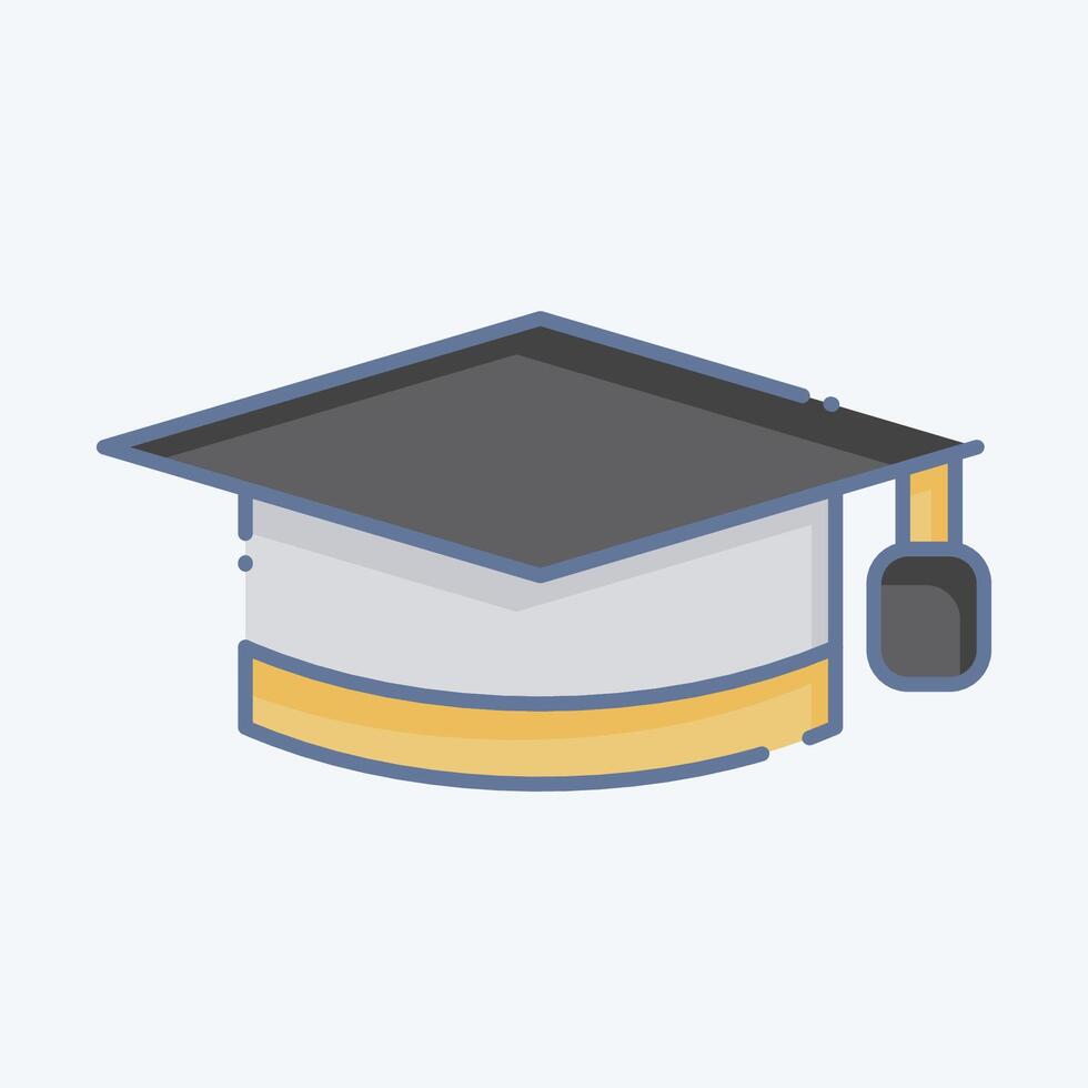 Icon Graduation Hat. related to Learning symbol. doodle style. simple design illustration vector