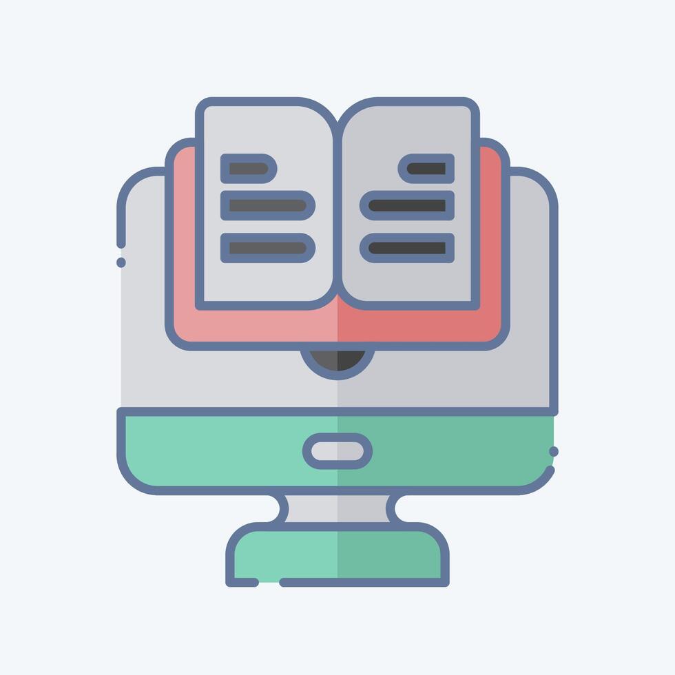 Icon Online Book. related to Learning symbol. doodle style. simple design illustration vector