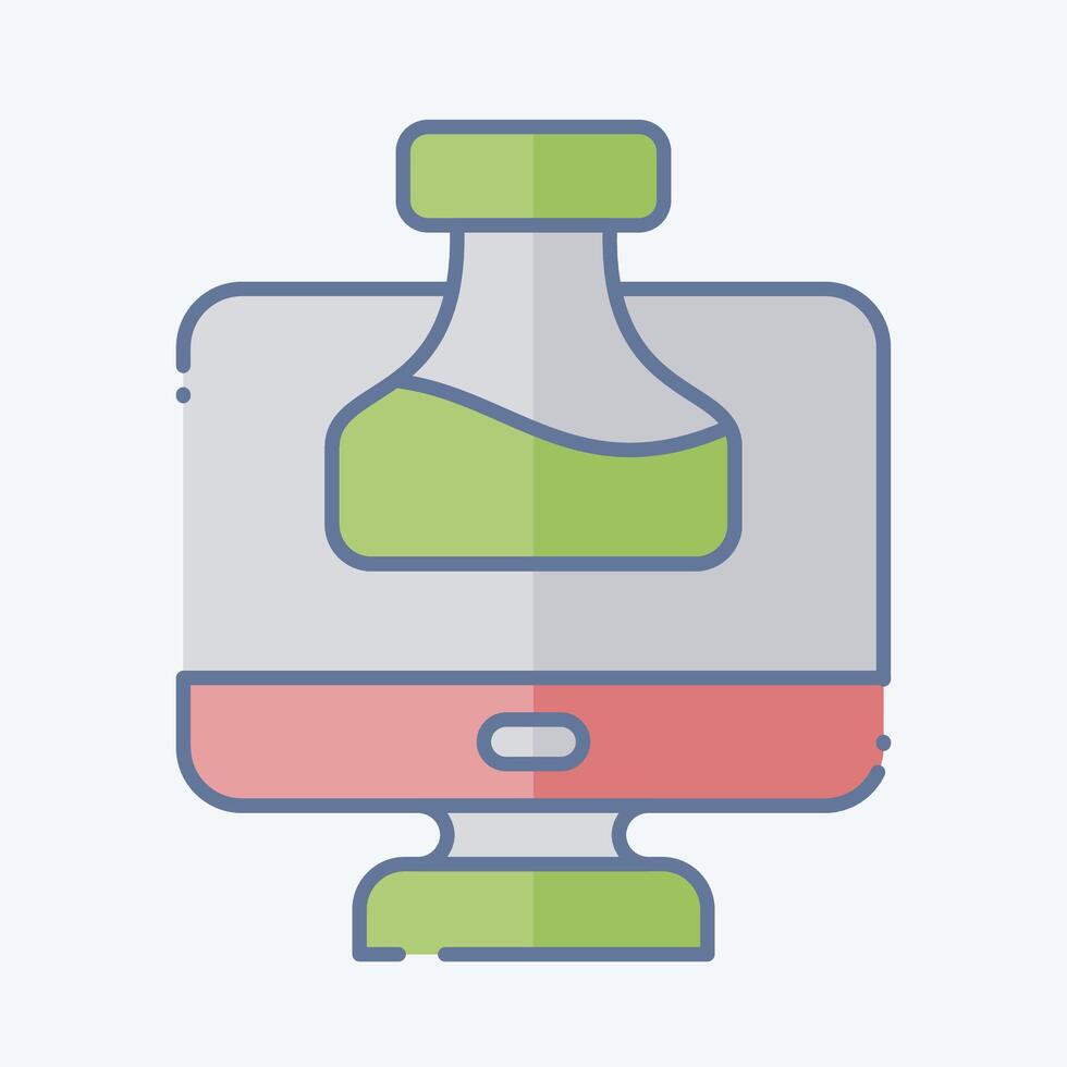 icono química tutorial. relacionado a aprendizaje símbolo. garabatear estilo. sencillo diseño ilustración vector