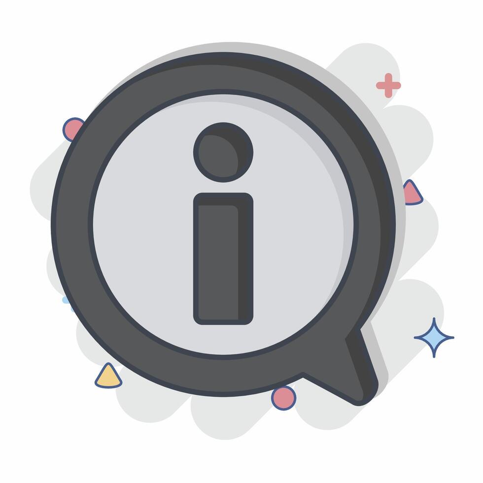 Icon Information Signal. related to Learning symbol. comic style. simple design illustration vector