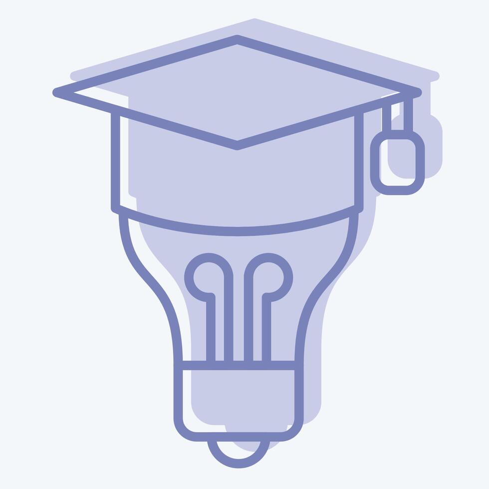 Icon Graduation Idea. related to Learning symbol. two tone style. simple design illustration vector