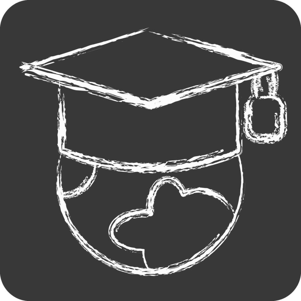 Icon Global Education. related to Learning symbol. chalk Style. simple design illustration vector