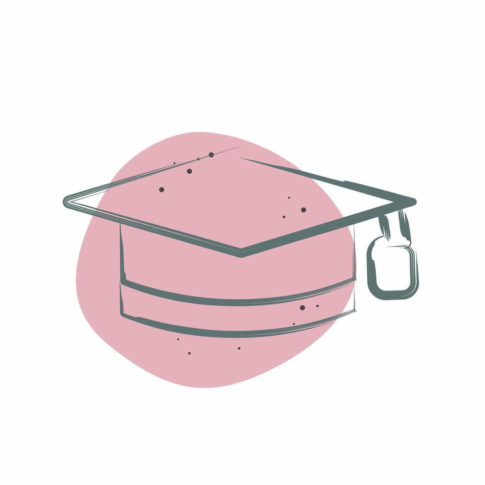 icono graduación sombrero. relacionado a aprendizaje símbolo. color Mancha estilo. sencillo diseño ilustración vector