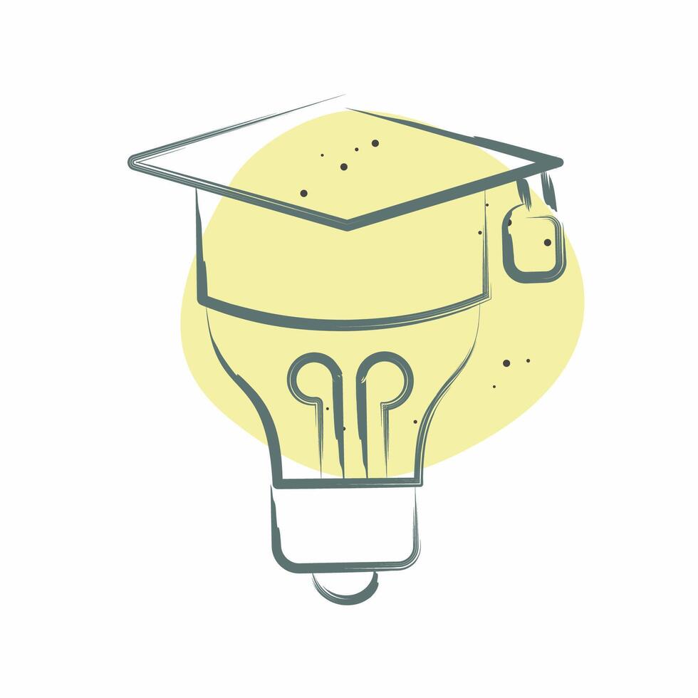 Icon Graduation Idea. related to Learning symbol. Color Spot Style. simple design illustration vector