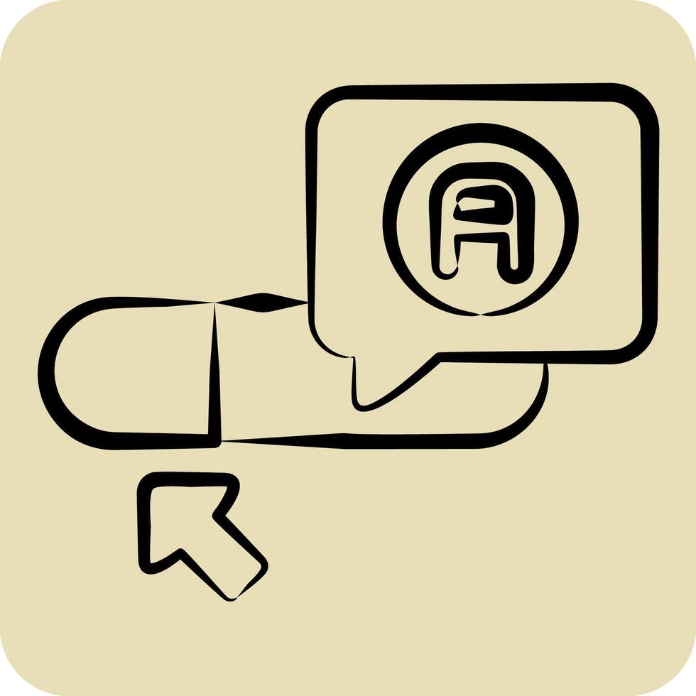 Icon Searching Bar. related to Learning symbol. hand drawn style. simple design illustration vector